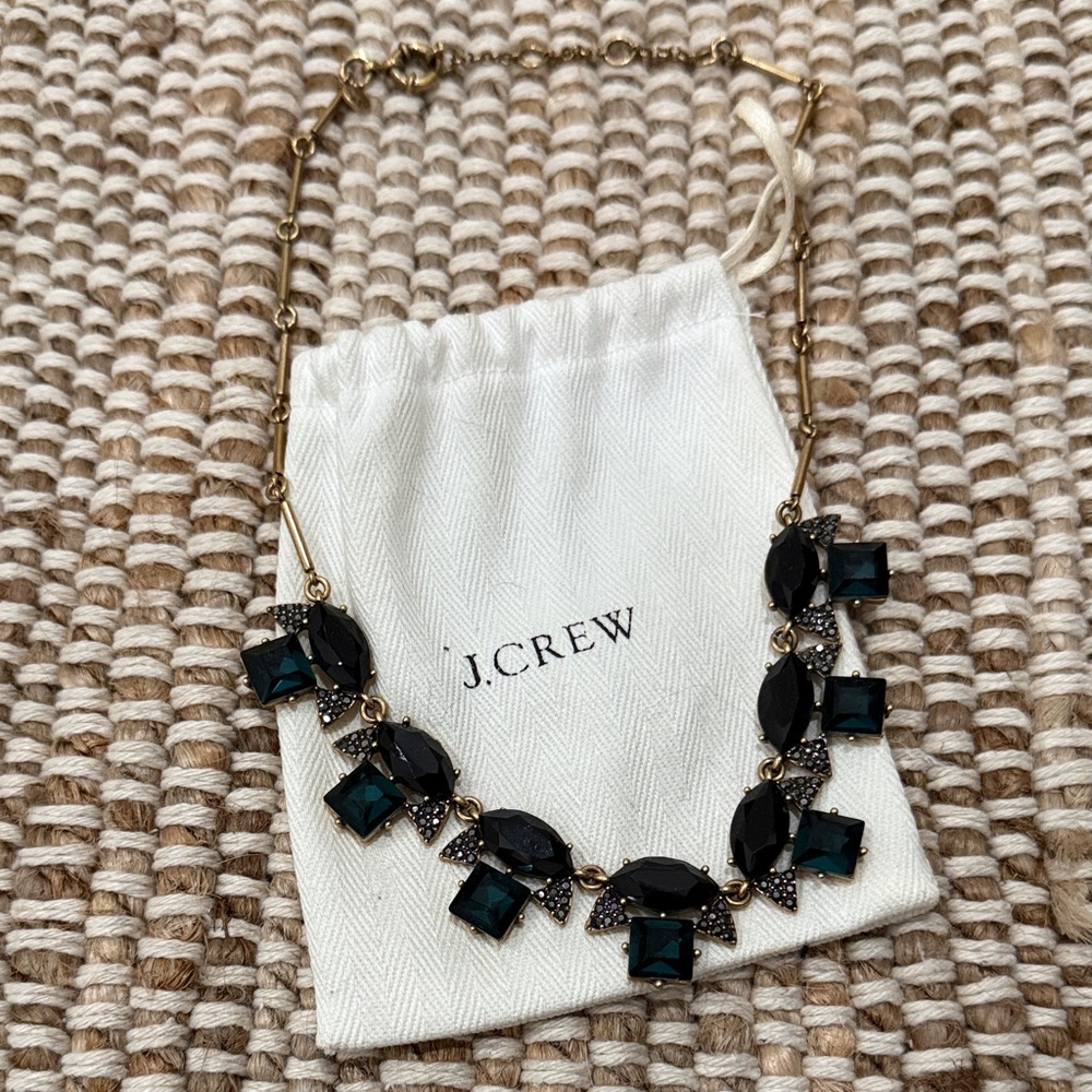 J. Crew Black and Teal Necklace